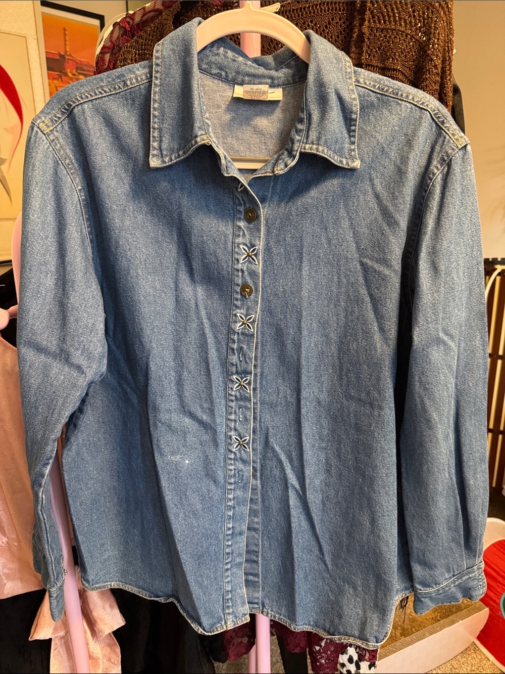 G. W. Vintage Light Blue Denim Button-Up Shirt